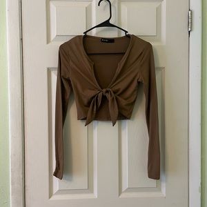 Thrifted Brown cropped top, Size S